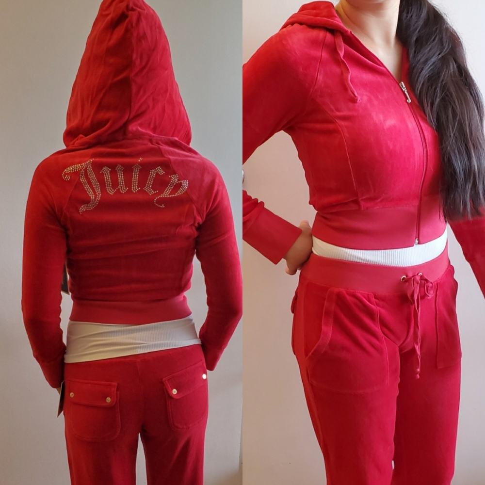 Juicy Couture Velour Red Tracksuit Set
